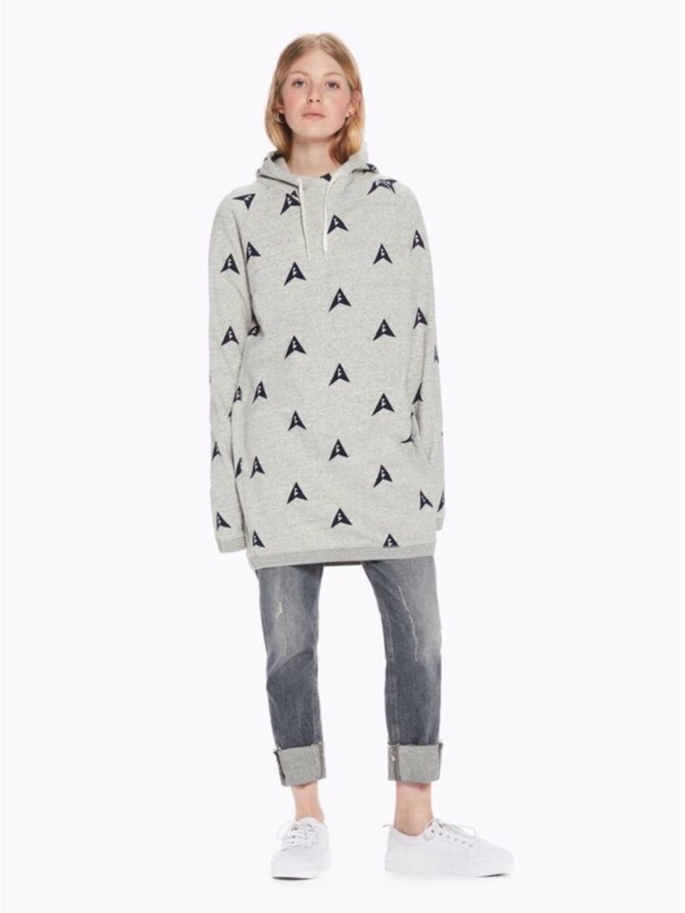 Scotch & Soda Ams Blauw AlI-Over Print Longline Sweatshirt
Women's